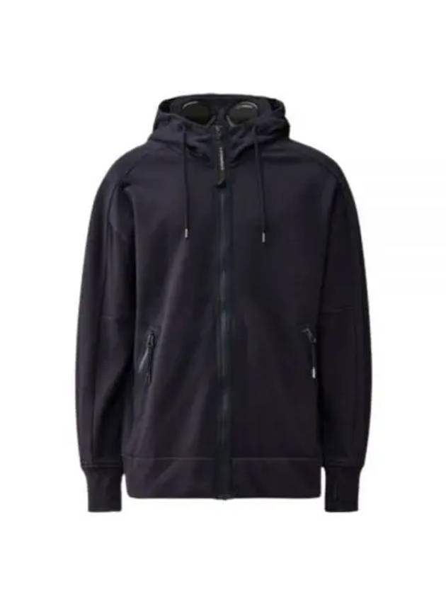 Diagonal Raised Fleece Goggle Hooded Jacket Navy - 2