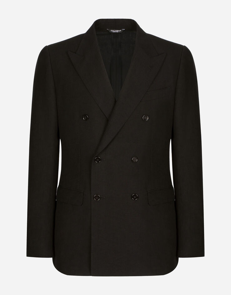 Double-breasted linen and cotton Taormina-fit suit - 1