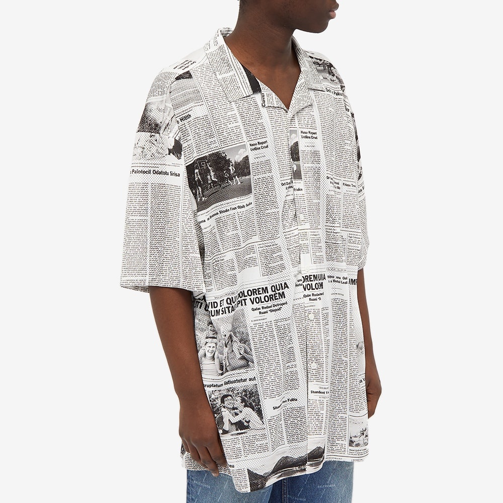 Balenciaga Short Sleeve Newspaper Print Shirt - 4