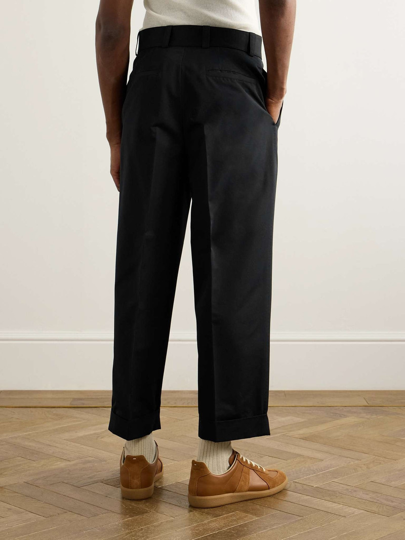 Cropped Straight-Leg Belted Cotton and Silk-Blend Poplin Trousers 4