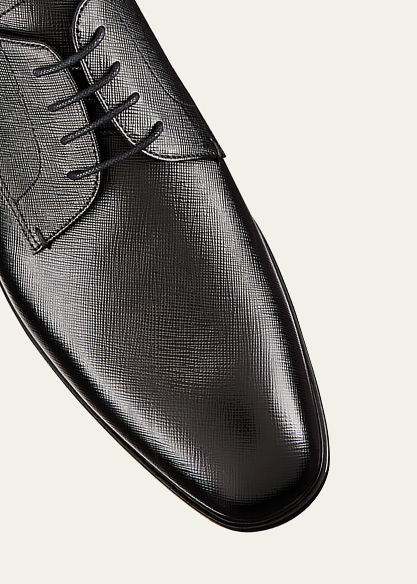 Men's Saffiano Leather Lace-Ups - 5
