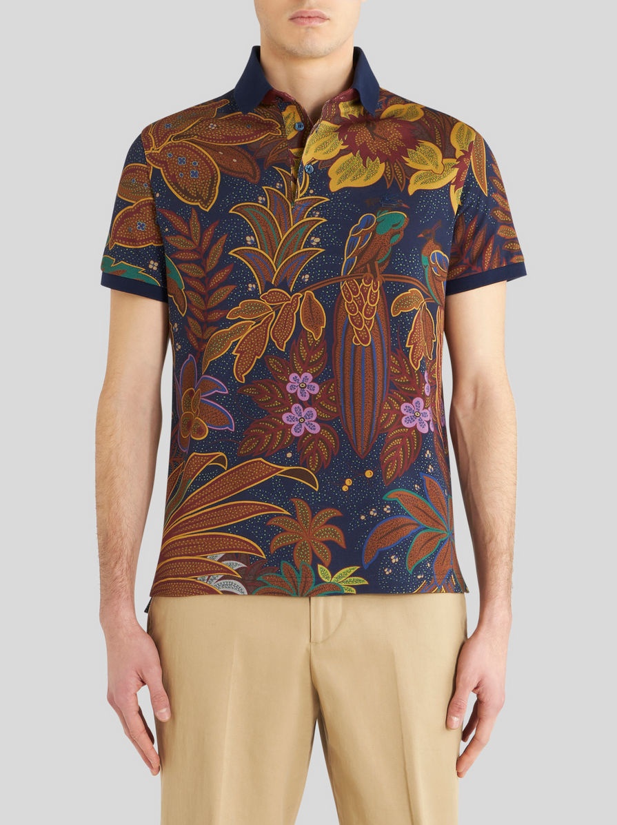 POLO SHIRT WITH PEACOCK PRINT - 2