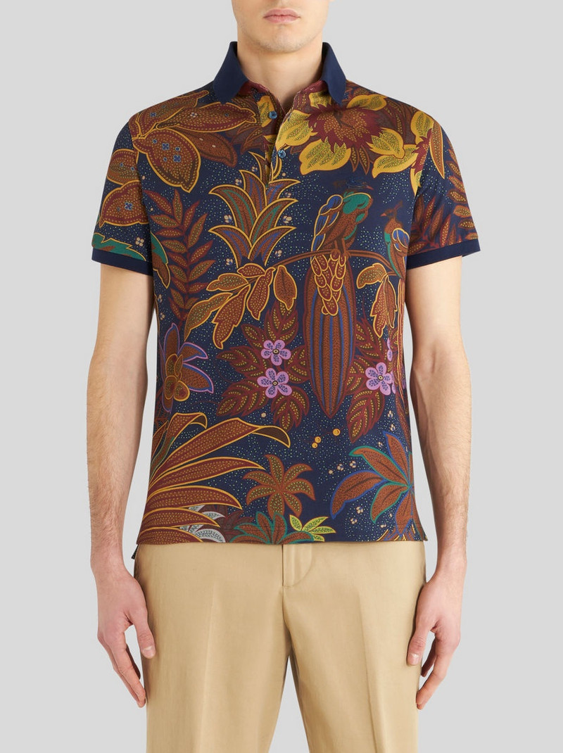 Etro POLO SHIRT WITH PEACOCK PRINT outlook