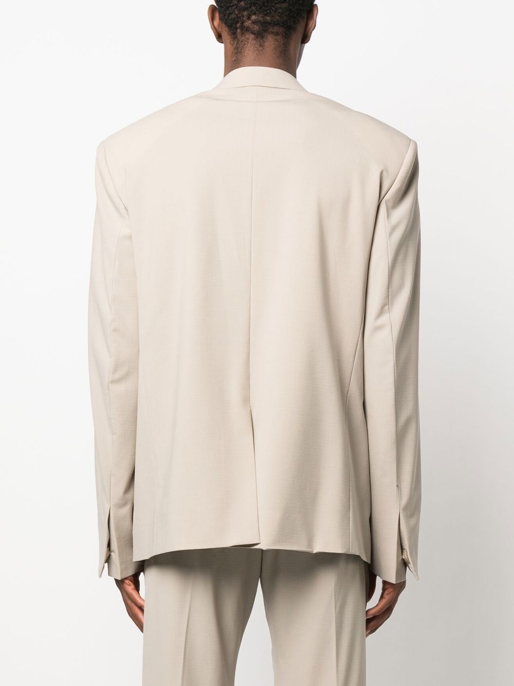 overlap lapel oversized jacket - 4