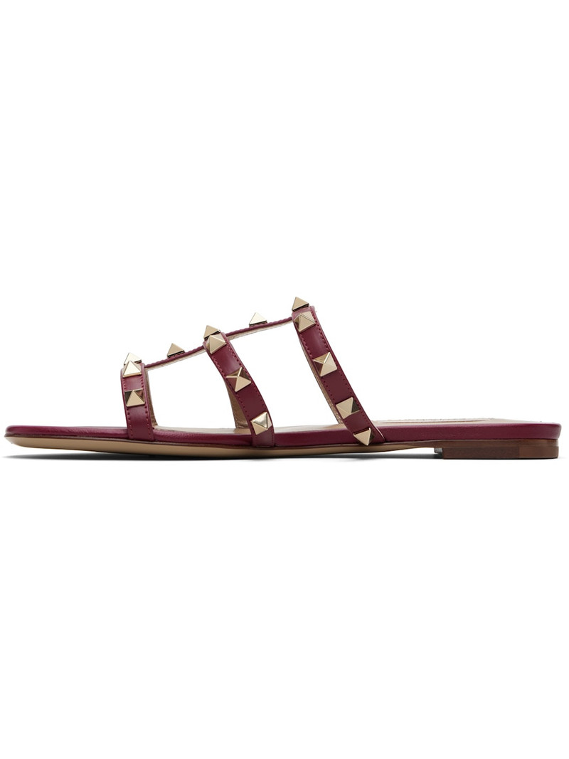 Valentino Red Rockstud Flat Slide Sandals outlook
