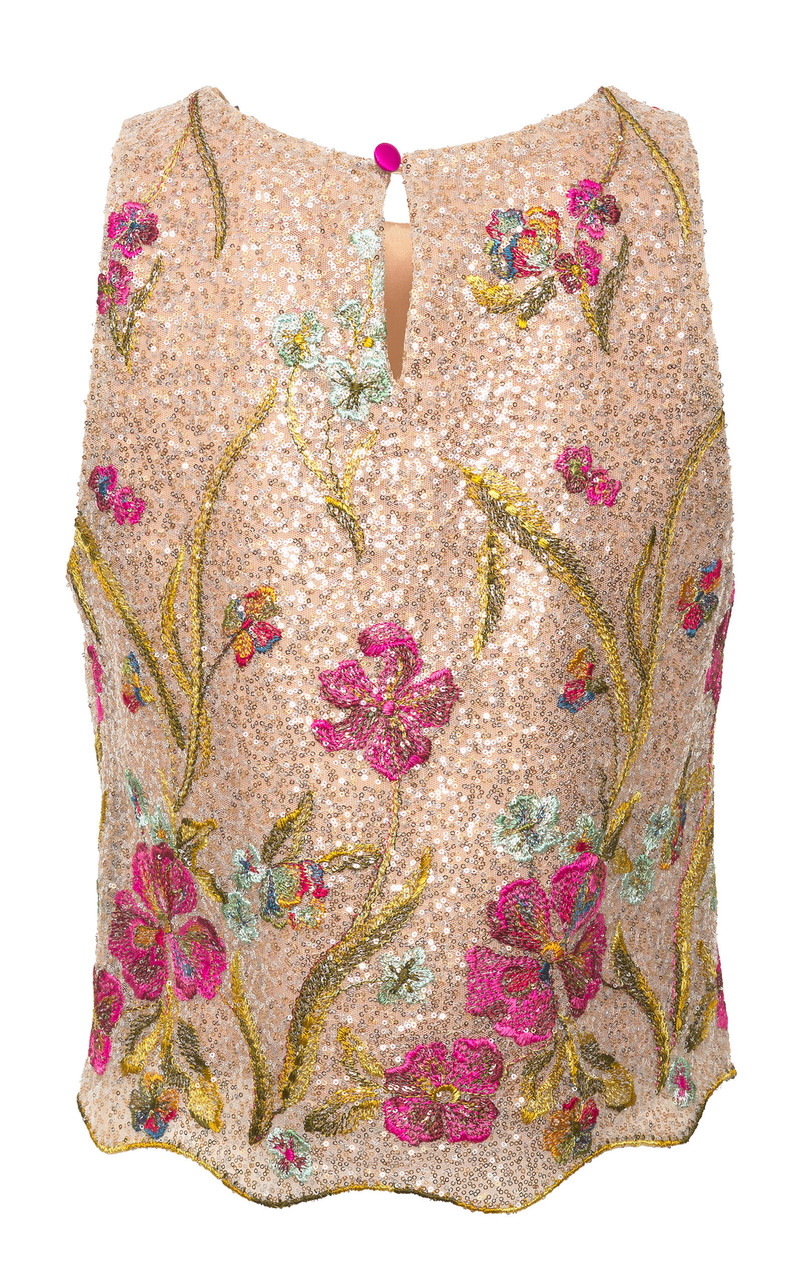 LORETTA CAPONI Berillo Embroidered Top light pink outlook