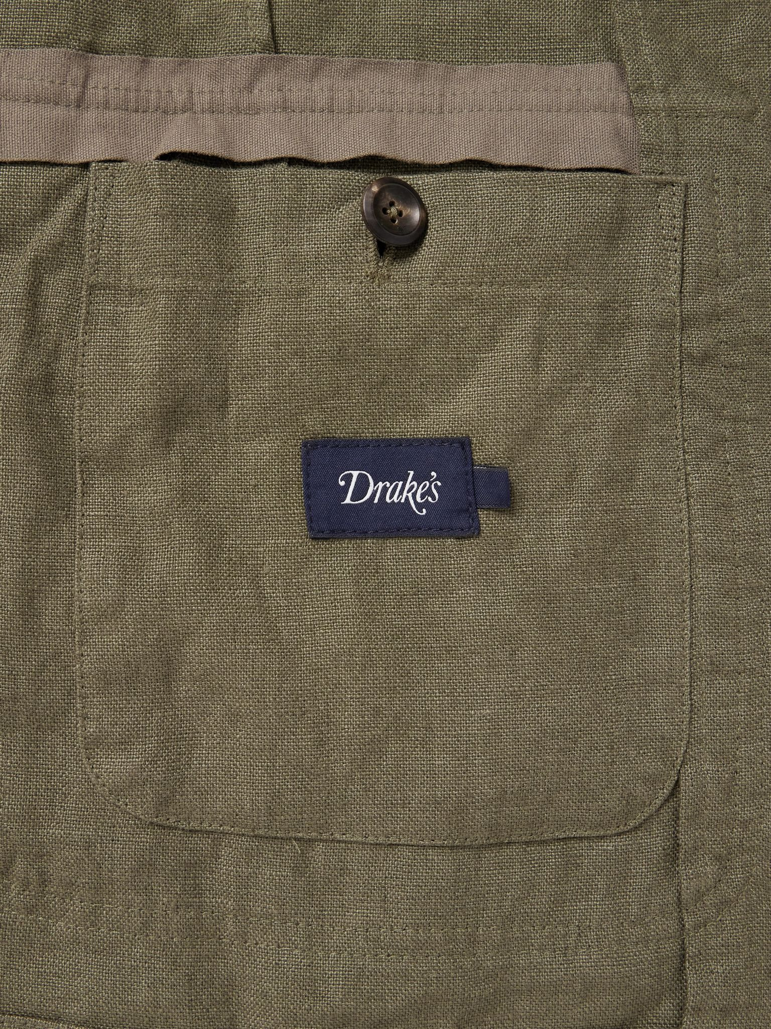 Mk. I Antique Games Unstructured Linen Blazer Army green - 5