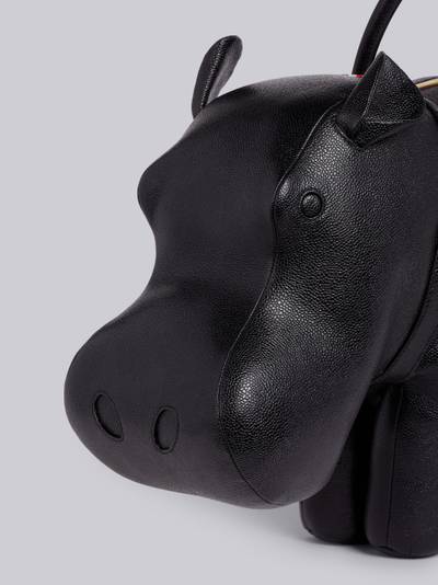 Thom Browne Black Pebbled Calfskin Hippo Bag outlook