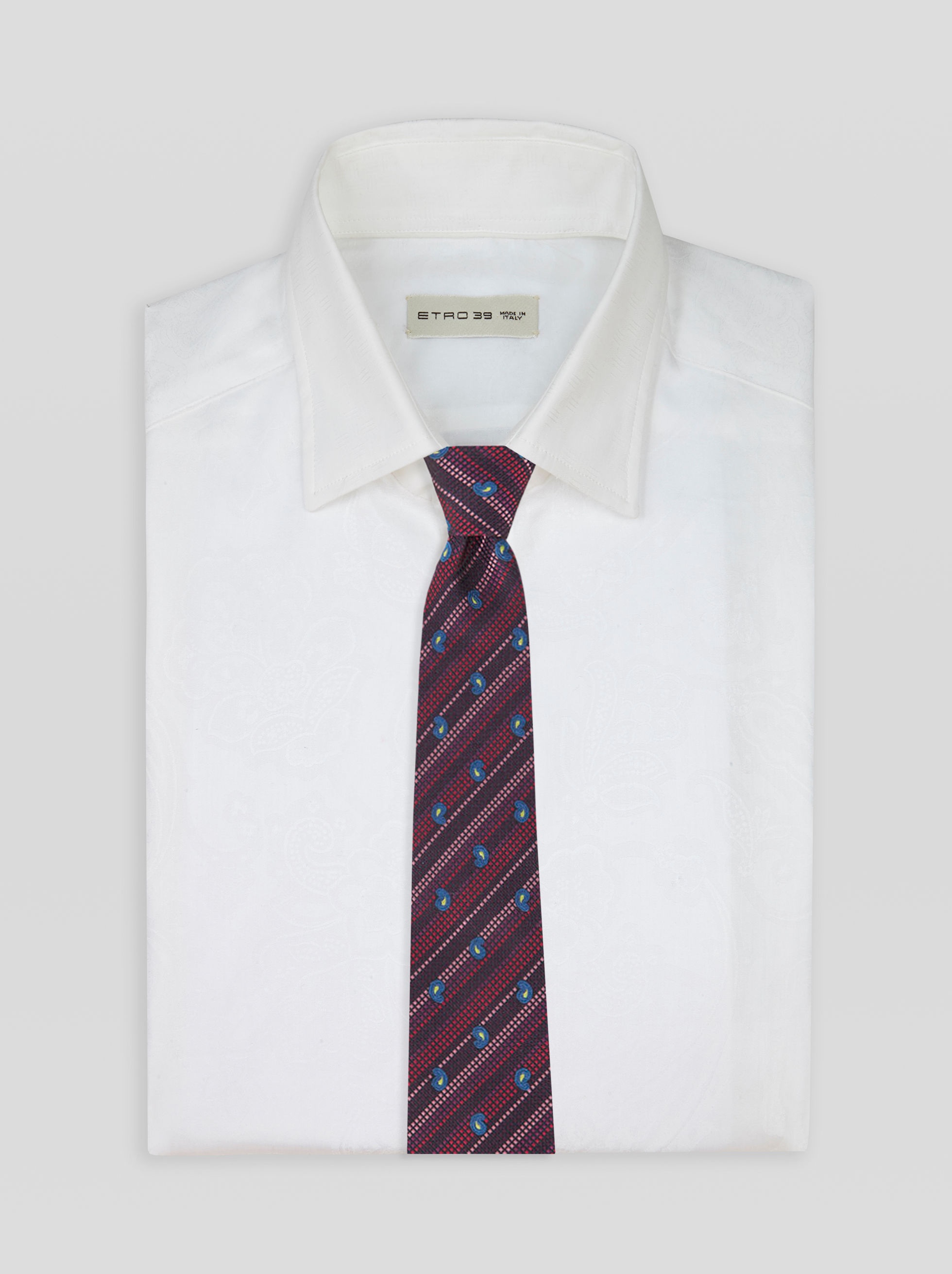 MICRO PAISLEY STRIPED TIE - 2