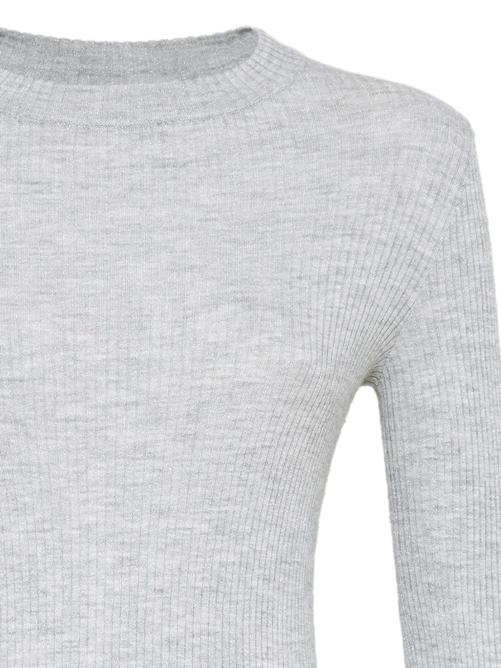 shimmer-effect round-neck knit - 6