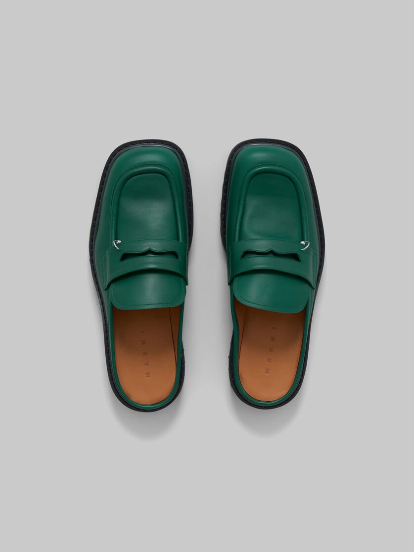 GREEN LEATHER PIERCING 2.0 CHUNKY SABOT LOAFER - 4