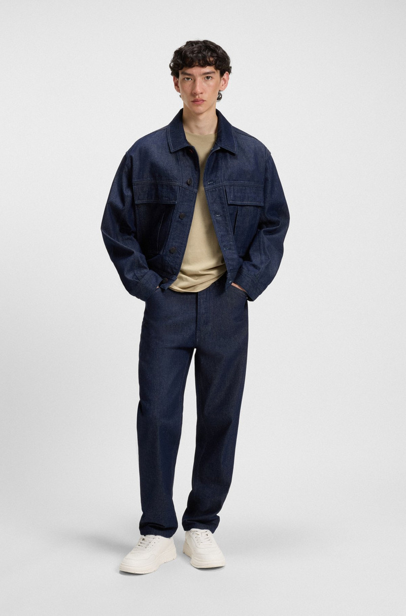 HUGO COTTON-JERSEY T-SHIRT WITH CURVED-LOGO PRINT outlook