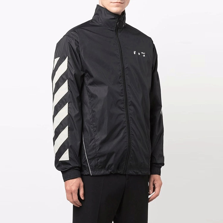 Off-White FW21 Logo Printing Windproof Jacket Ordinary Version Black OMBD022F21FAB0011017STONE - 4