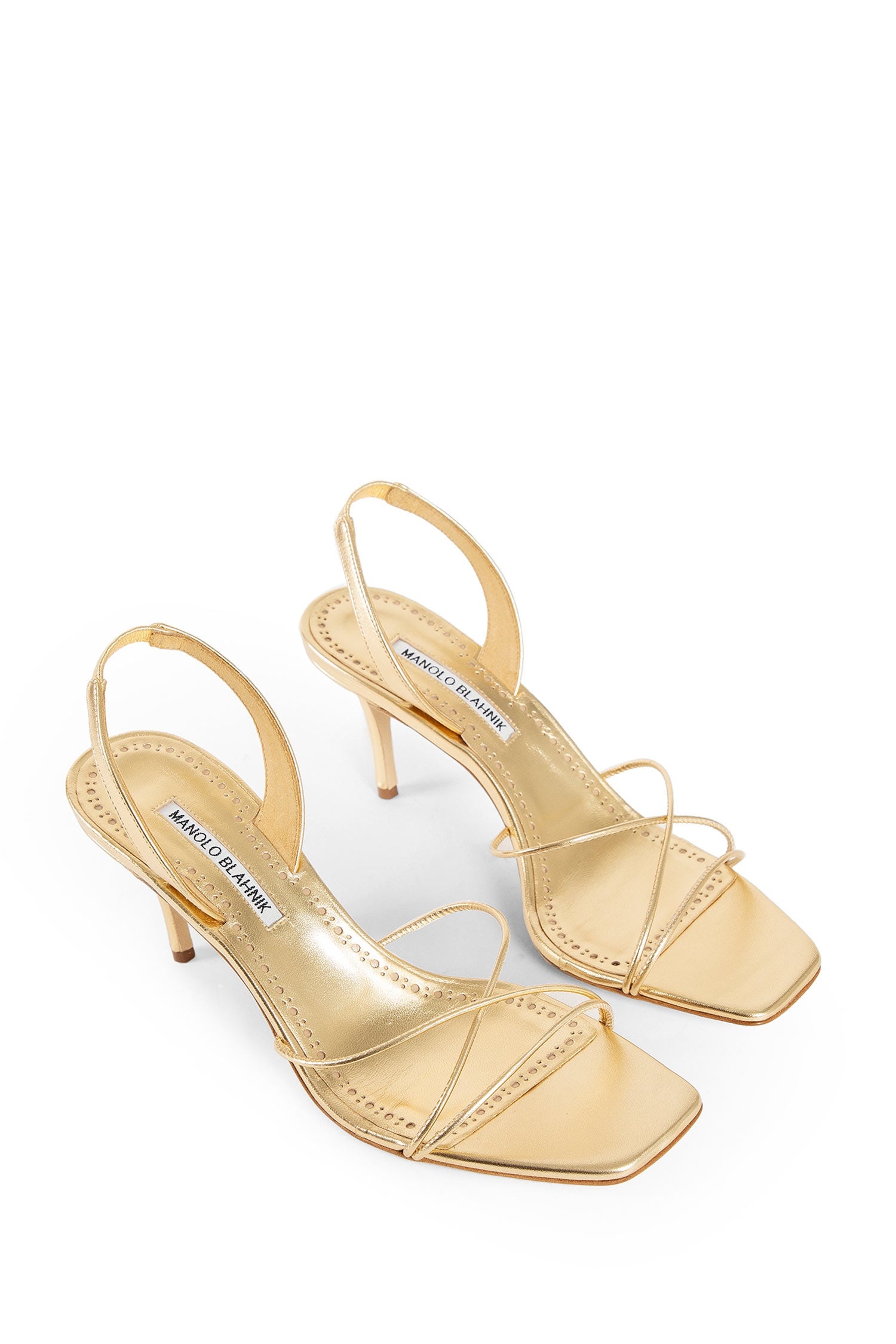 MANOLO BLAHNIK WOMAN GOLD SANDALS - 7