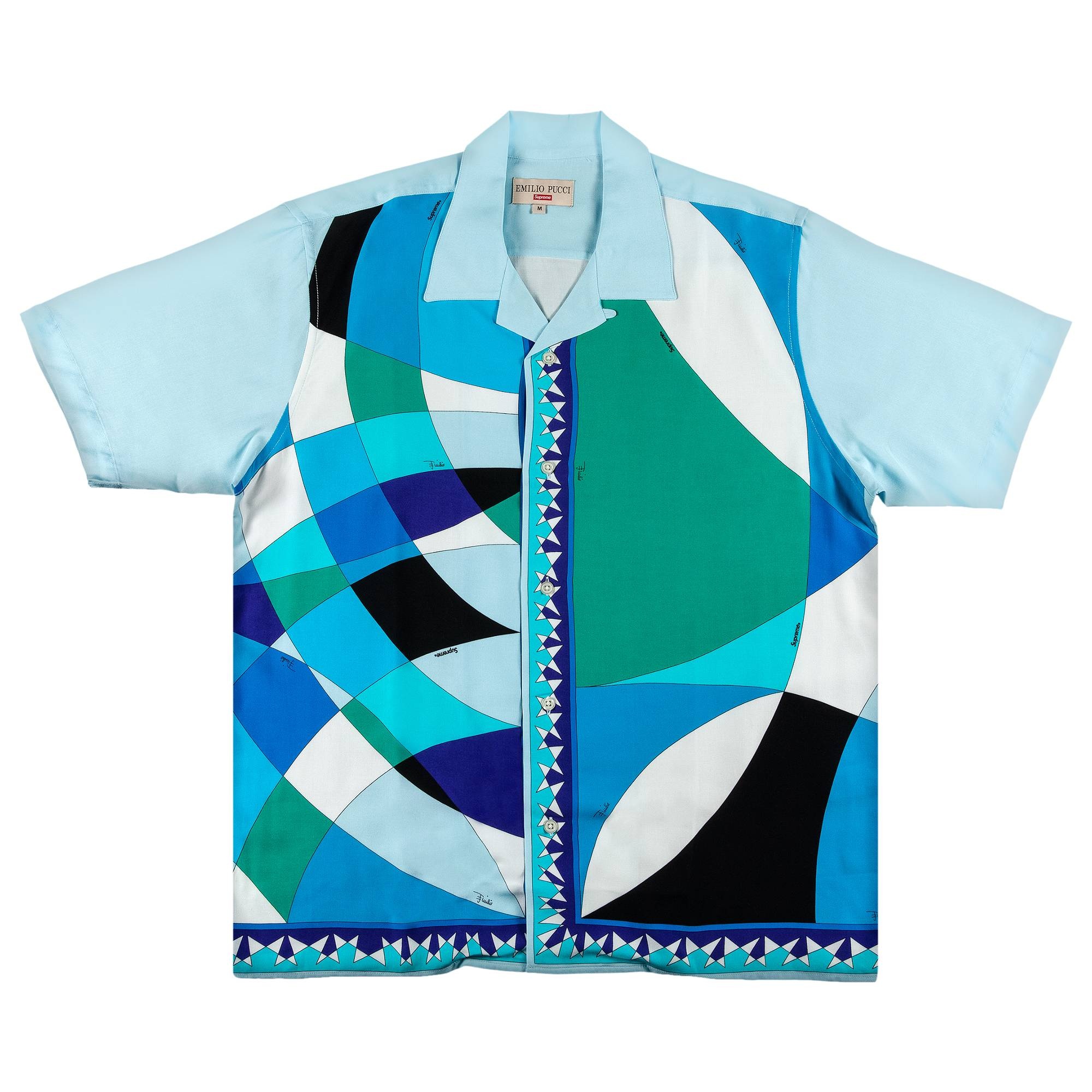 Supreme x Emilio Pucci Short-Sleeve Shirt 'Blue' - 1