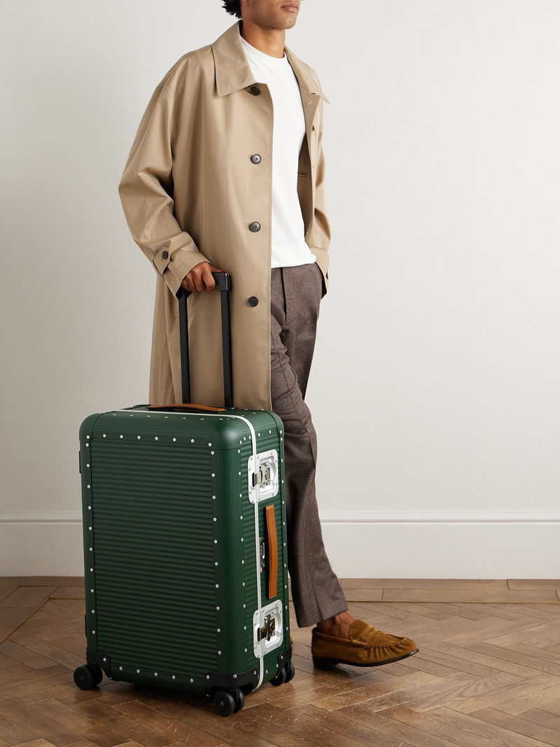FPM Milano Bank Spinner 68cm Leather-Trimmed Polycarbonate Spinner Suitcase Green outlook