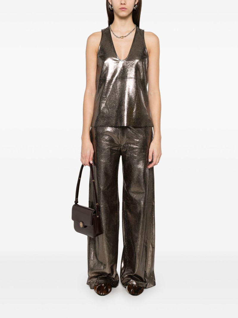 forte_forte texture leather trousers outlook