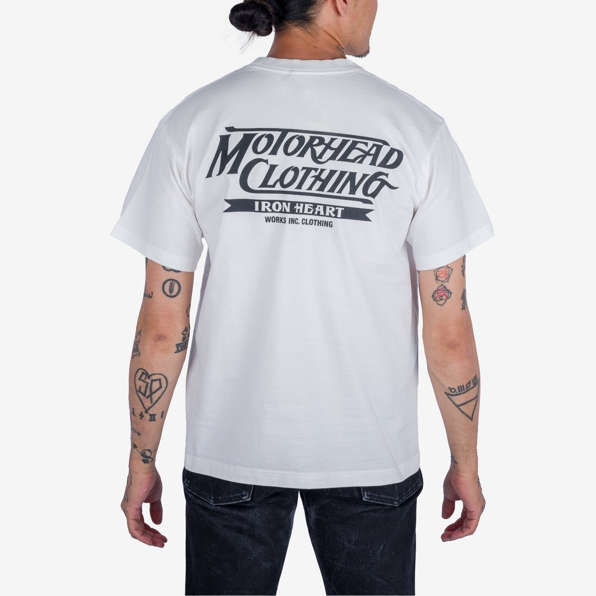 IHT-2402-WHT 7.5oz Printed Loopwheel Crew Neck T-Shirt - White - 2