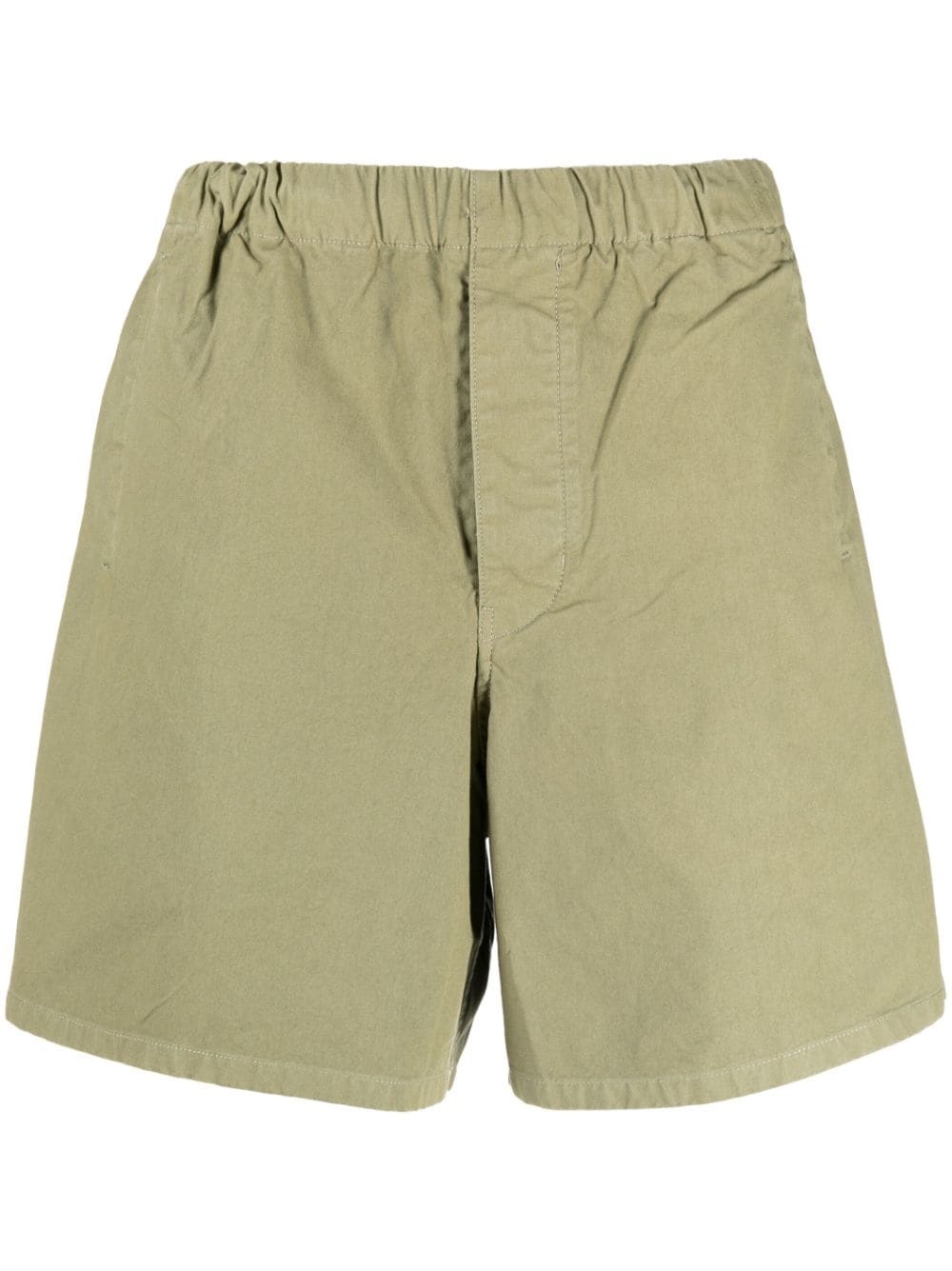 elasticated-waist cotton bermuda shorts - 1