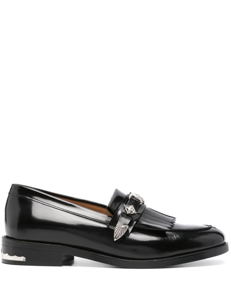 stud-embellished leather loafers 1