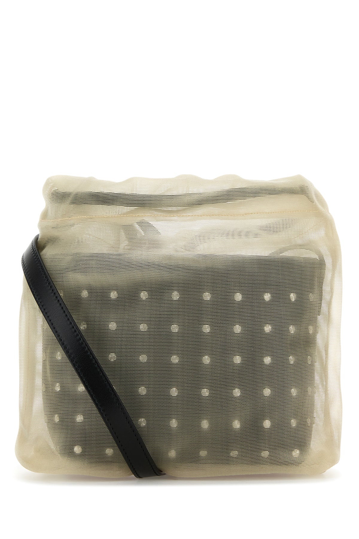 Two-tone leather and tulle Nebula crossbody bag - 3