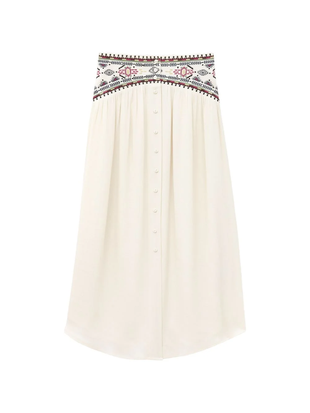 Tilana embroidered buttoned skirt - 1