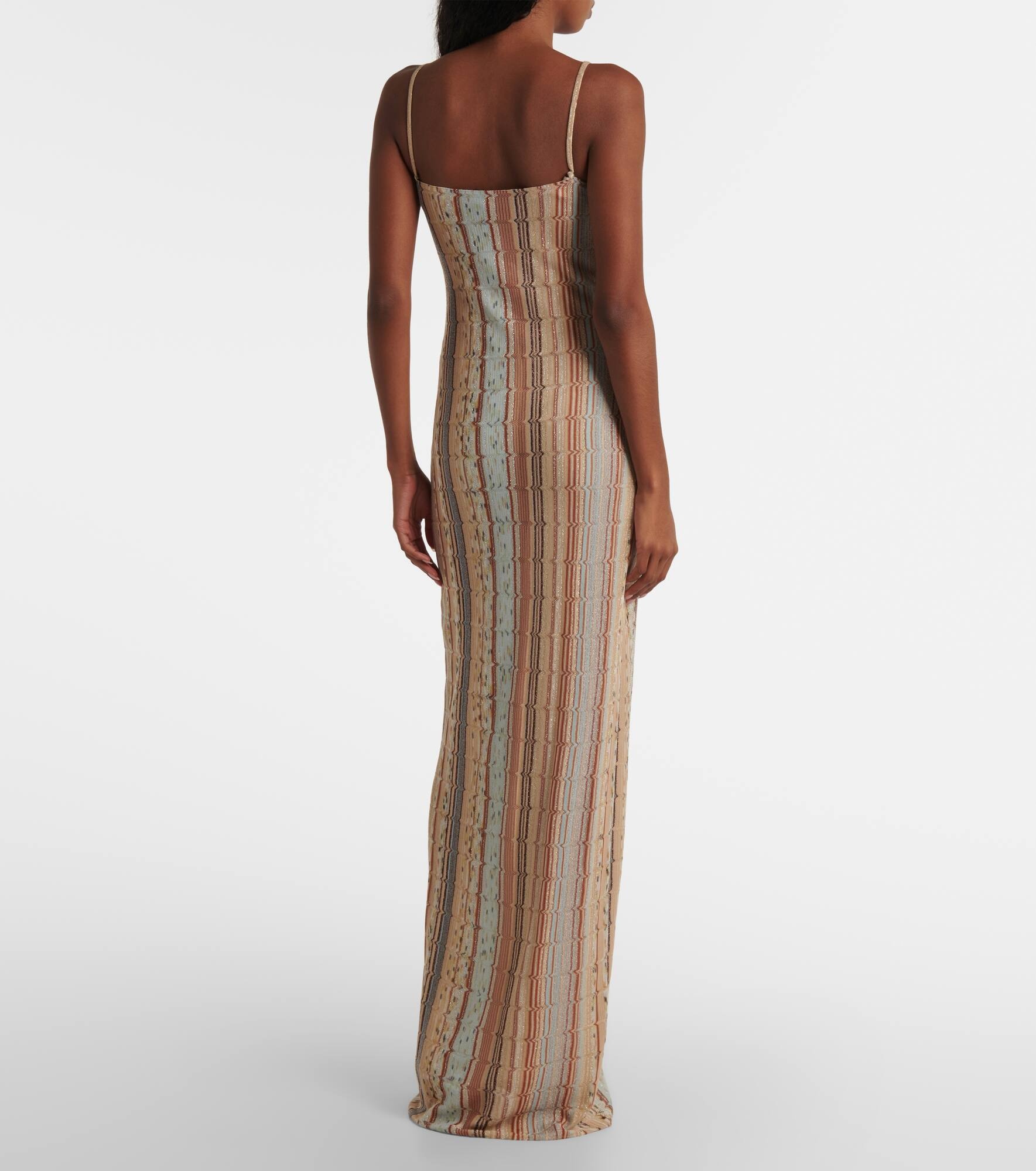 Striped lamé maxi dress - 3