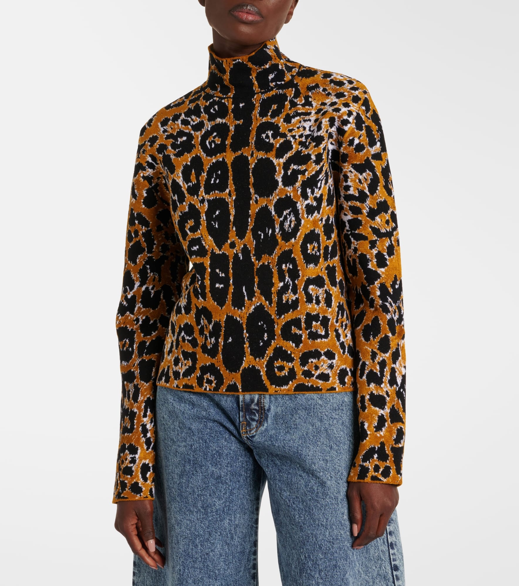 Leopard jacquard sweater - 6