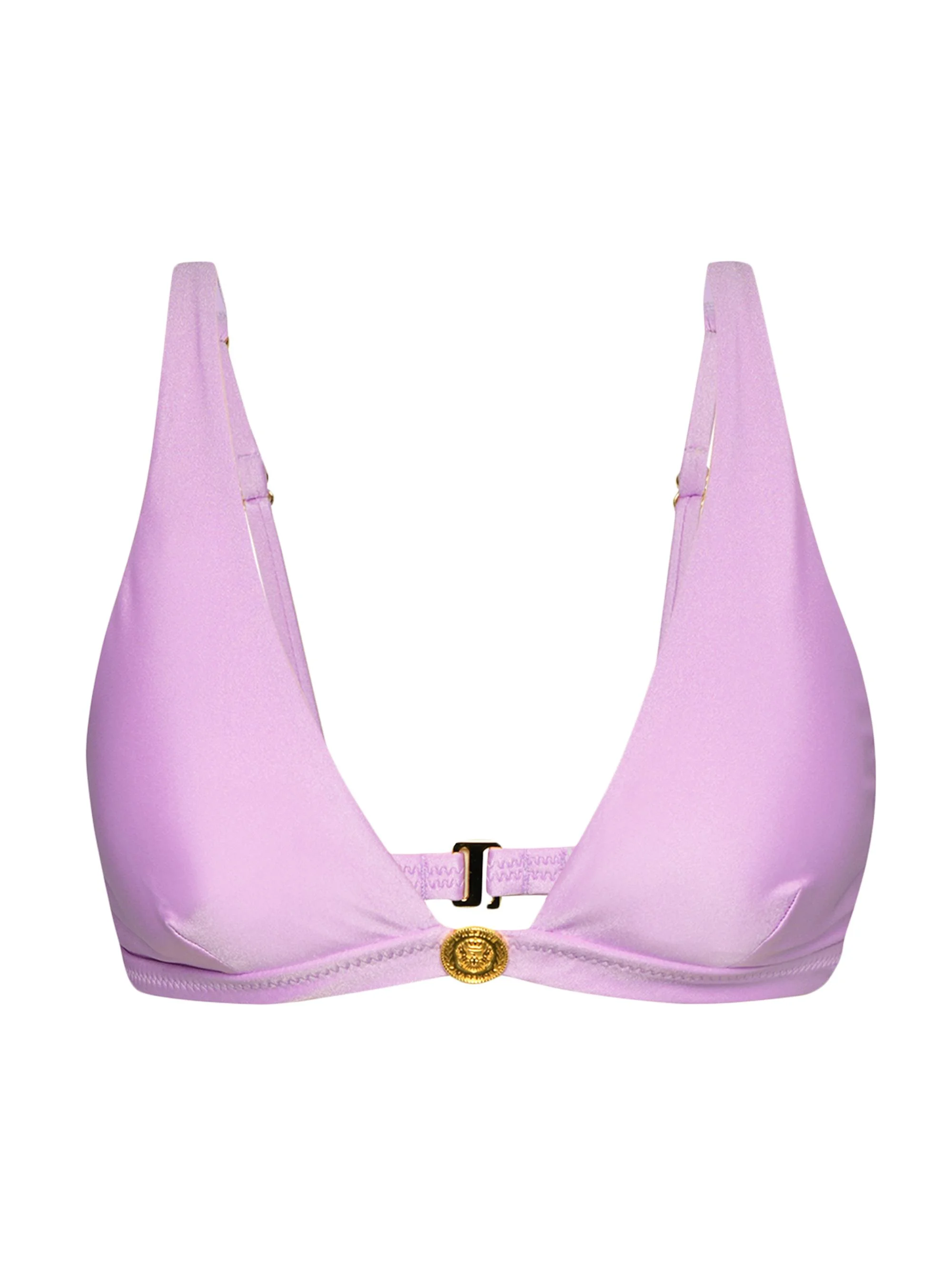 Women's Shimmer Solids Lexie Triangle Bikini Top - Light Violet - 1