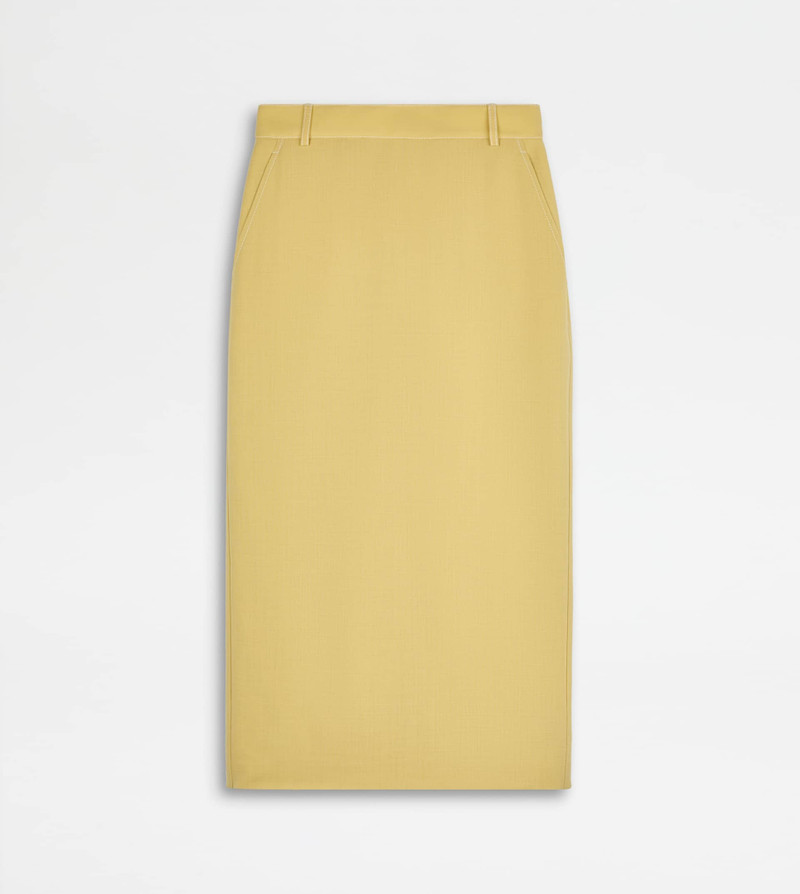 MIDI SKIRT IN WOOL - YELLOW 1