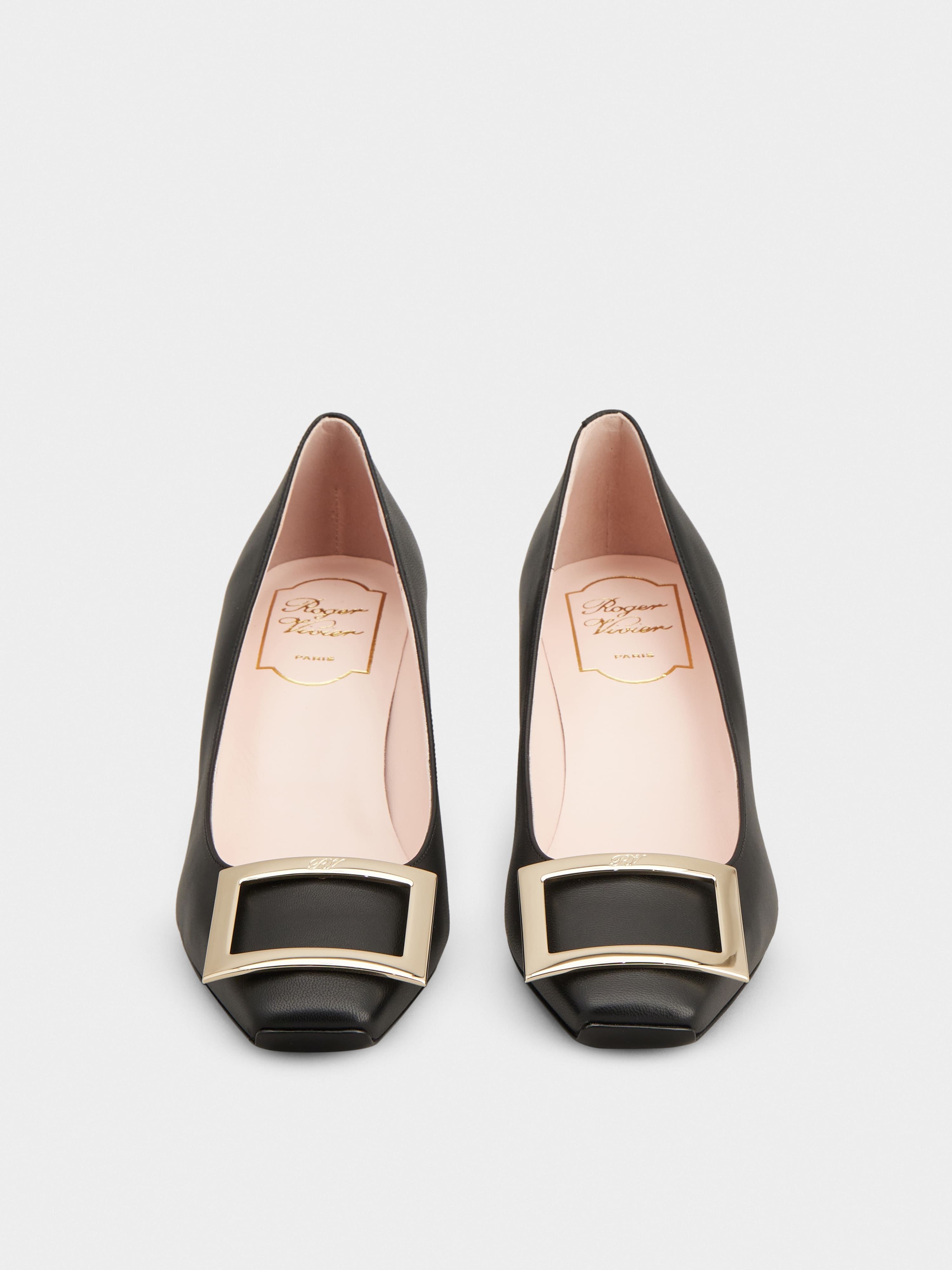 Trompette Metal Buckle Pumps in Nappa Leather - 7