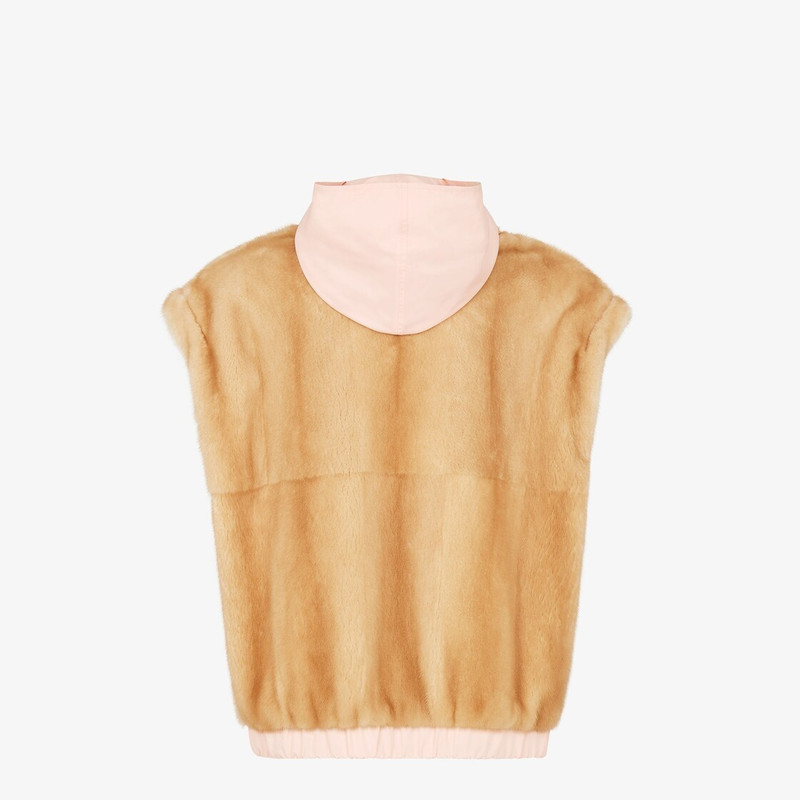 Mink and pink nylon vest 2
