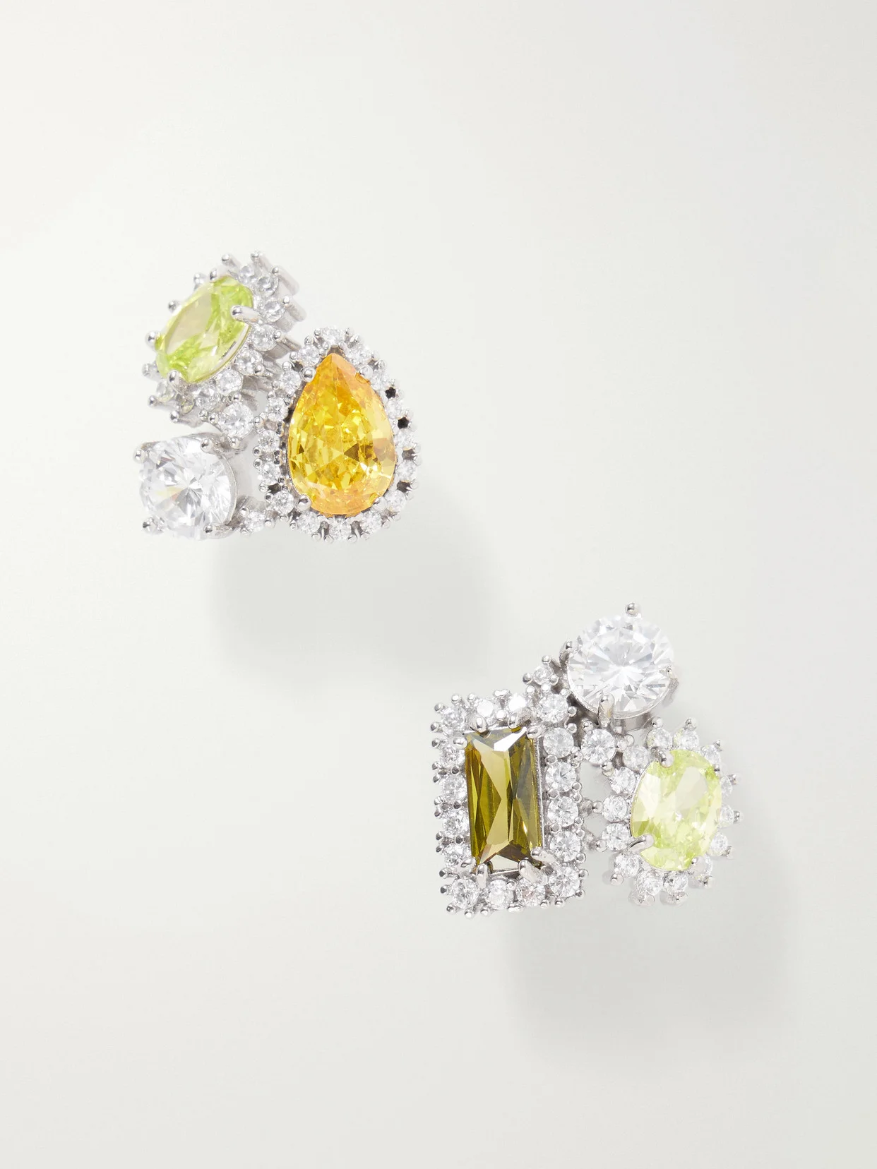 Cluster Embellished Silver-tone Earrings - 1