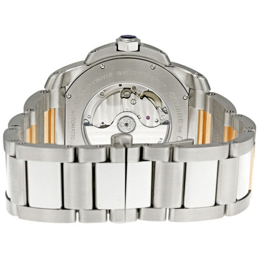 Pre-owned Cartier Calibre De Cartier Silver Opaline Dial Men's Watch W7100036 - 3