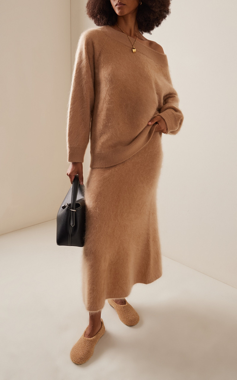 LISA YANG Asta Brushed-Cashmere Skirt neutral outlook