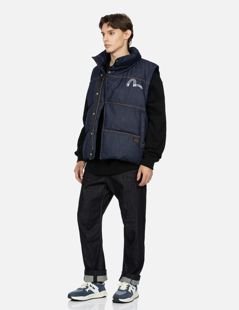 SEAGULL APPLIQUÉ LOOSE FIT DENIM DOWN VEST 3