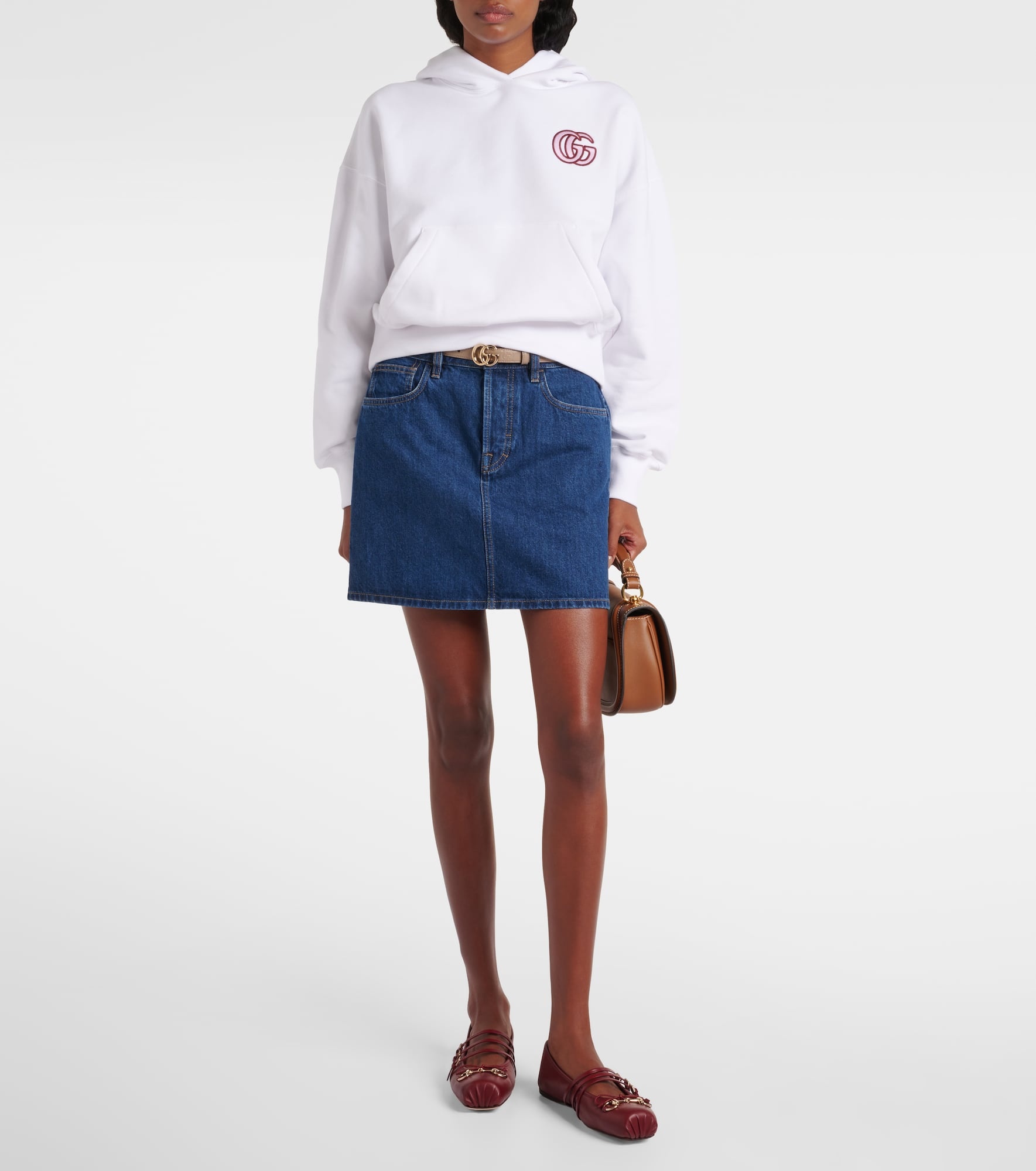 GG embroidered cotton jersey hoodie - 2