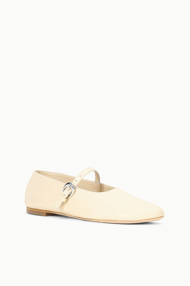 STAUD ALBA MARY JANE BALLET FLAT CREAM 5
