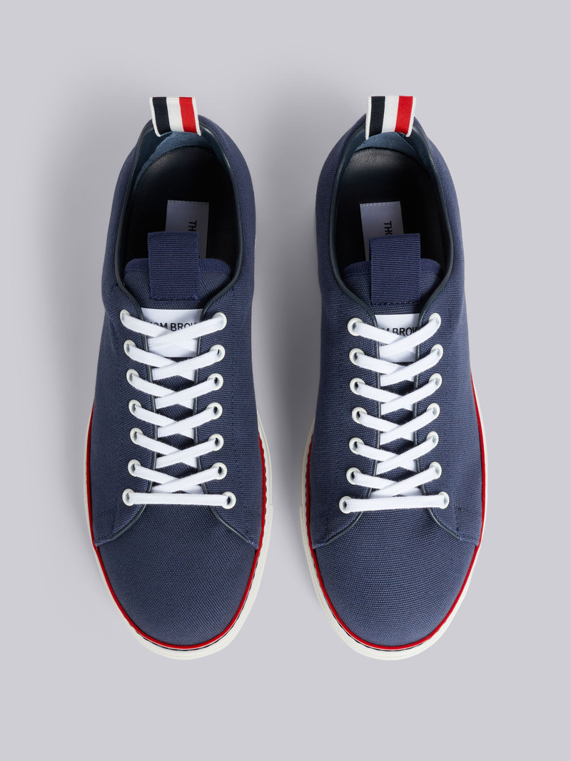 Navy Cotton Canvas Tennis Shoe 4