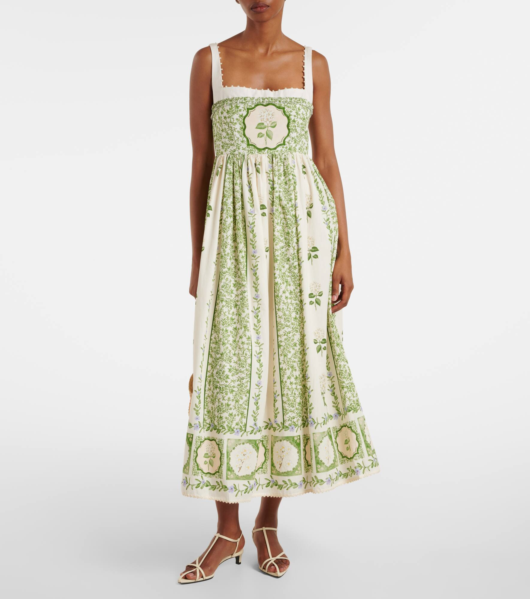 Barbara floral cotton midi dress - 2