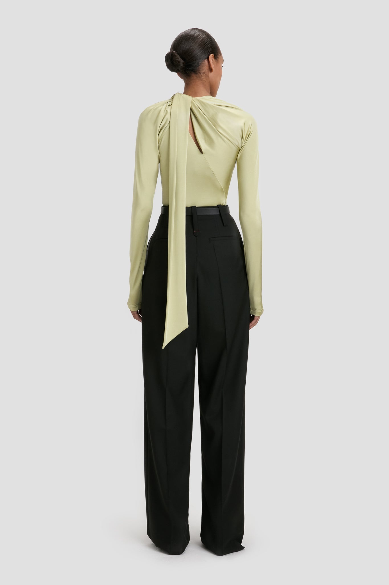 Slash Neck Jersey Top In Pistachio - 5