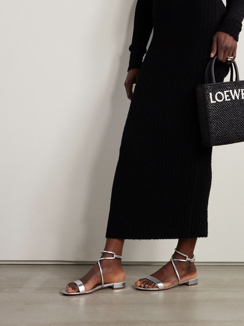 Christian Louboutin Miss Choca metallic leather sandals Silver outlook