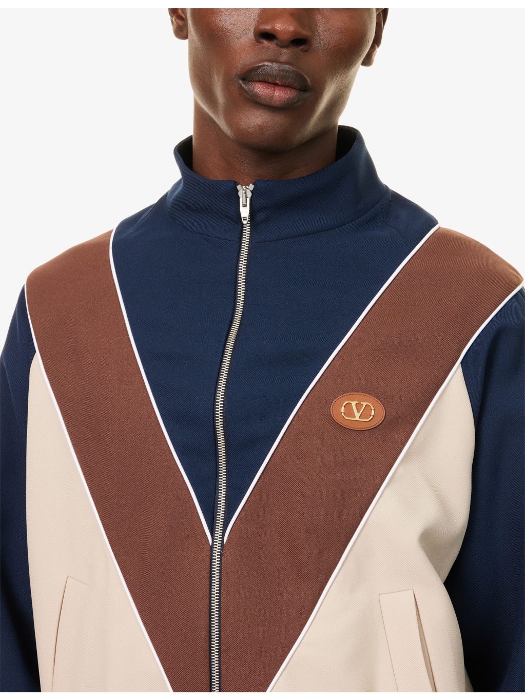 Monogram Contrast-Panels Woven Jacket - 5
