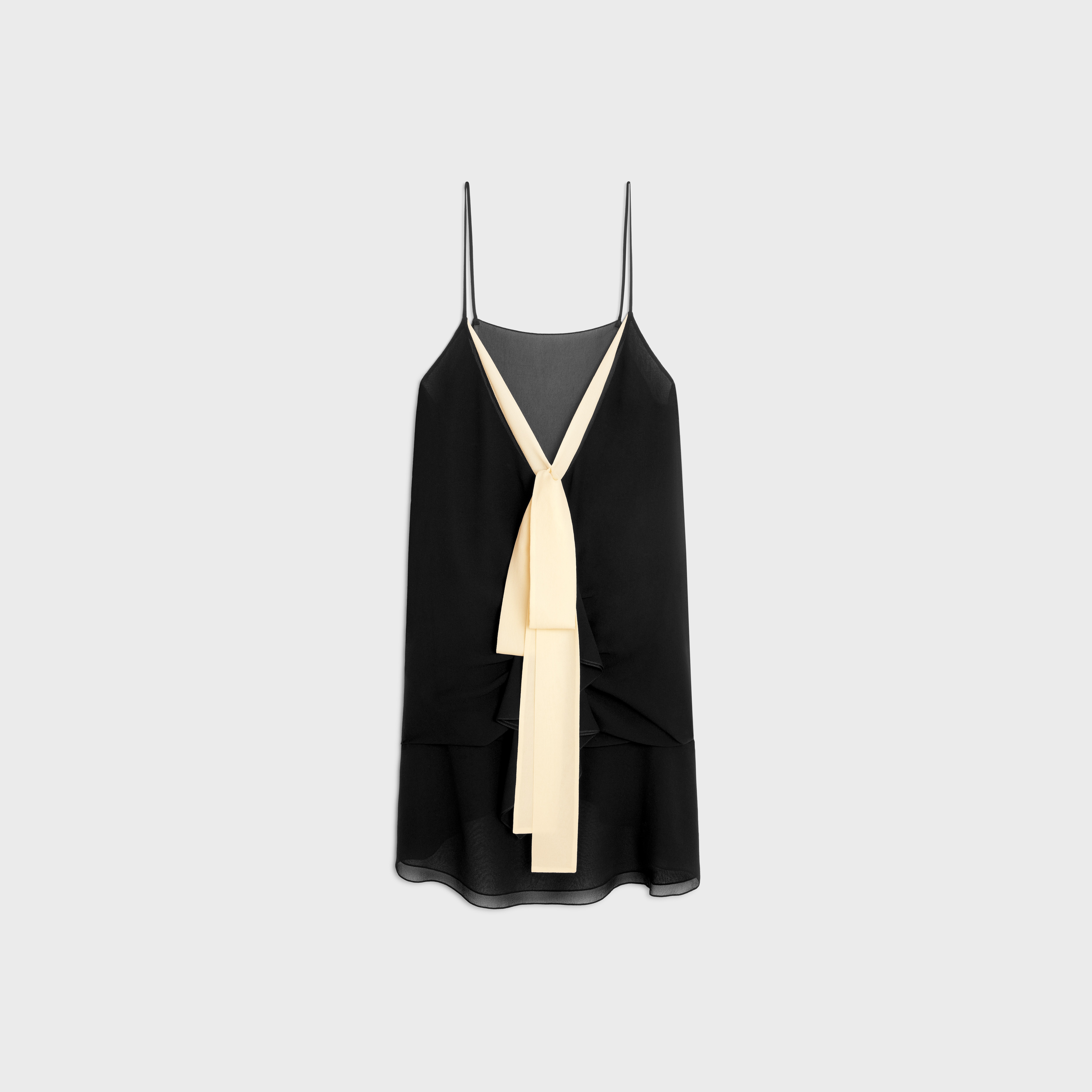 lavallière mini dress in silk georgette - 1