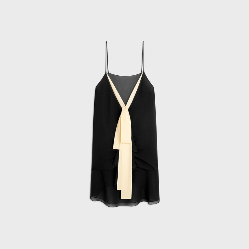 lavallière mini dress in silk georgette 1