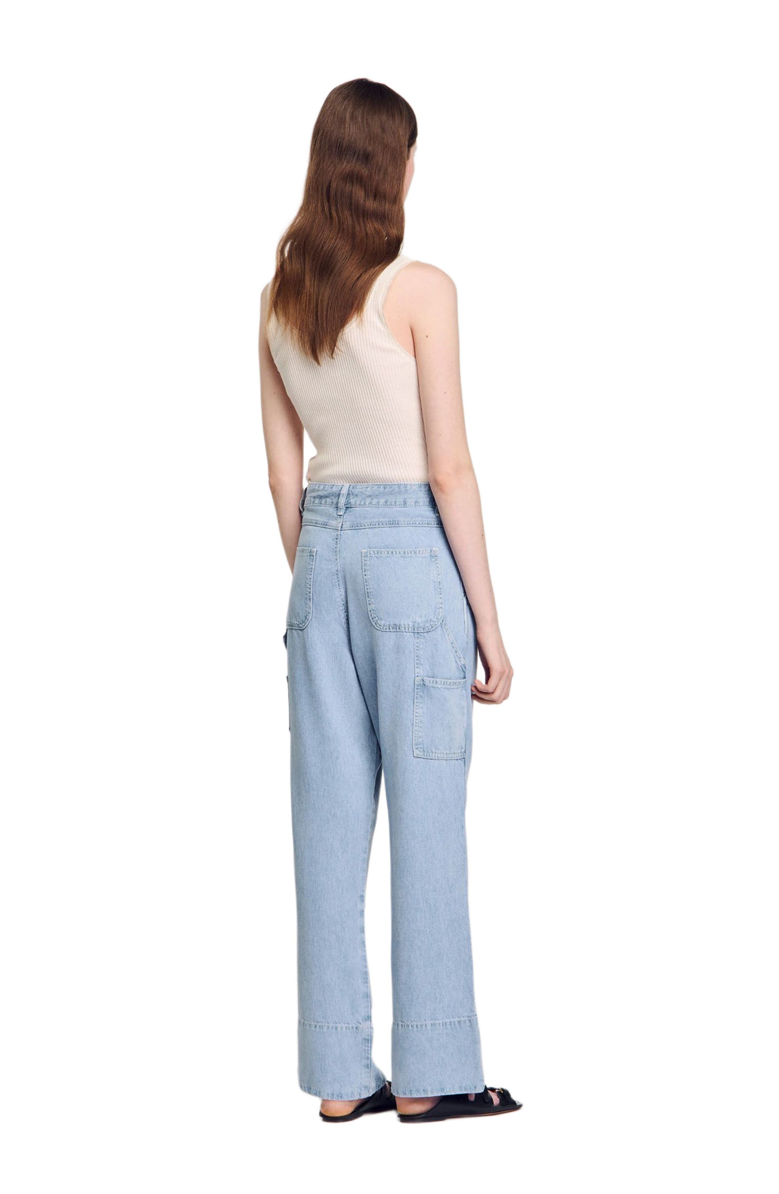 SANDRO Wide-leg jeans in Blue Jean at Nordstrom - 3