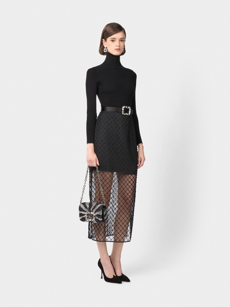 Roger Vivier Viv' Choc Mini Bag in satin outlook
