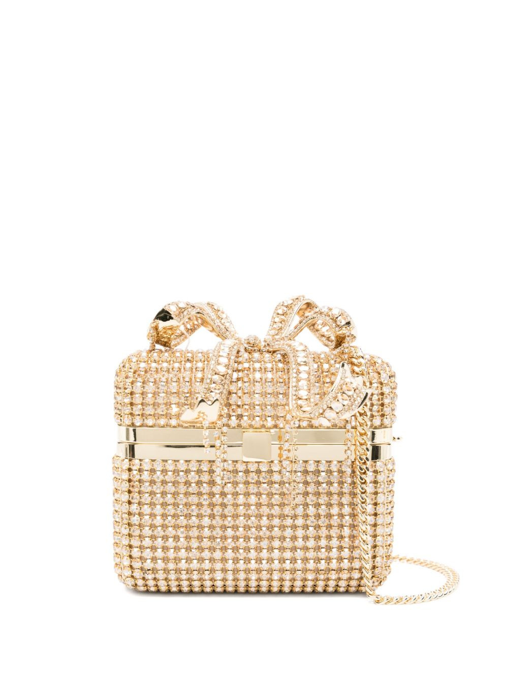 crystal-embellished bow-detail mini bag - 1