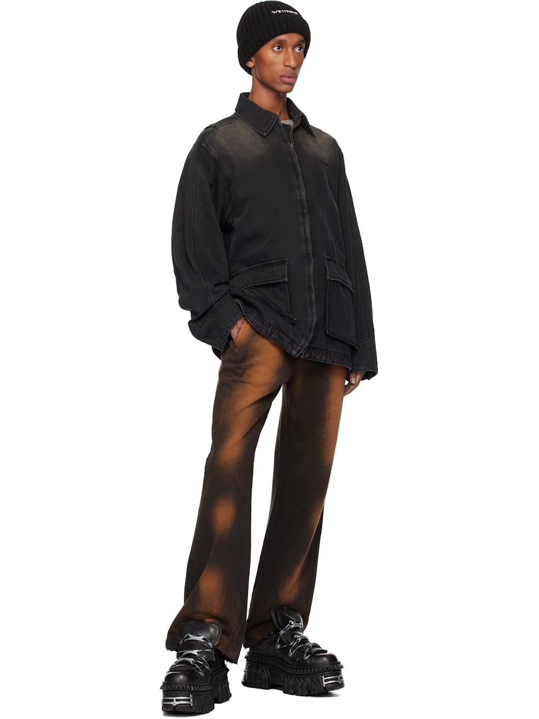 Black Classic Washed Denim Jacket - 4