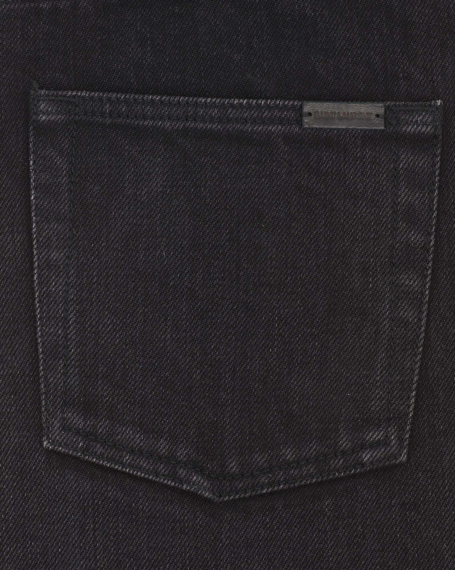 relaxed-fit shorts in black denim - 4